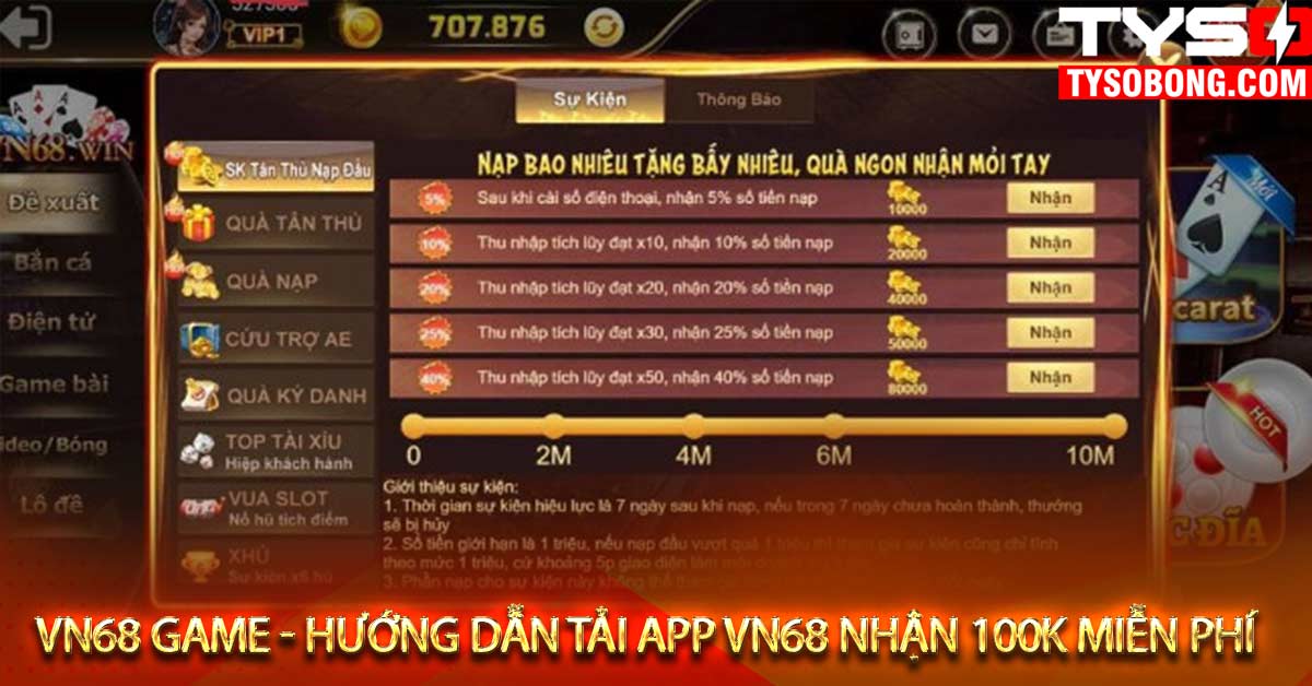 Hướng dẫn tải app vn68 game